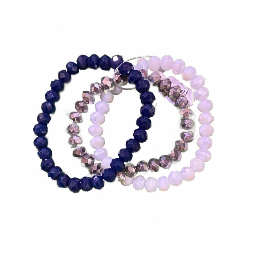 NEW SPARKLY SOUTH WHOLESALE women's crystal stretch bracelet set in multi